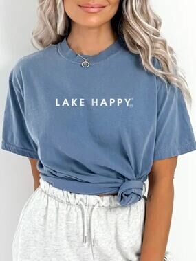 NWT Comfort Colors Lake Happy Blue Tee Lake Happy